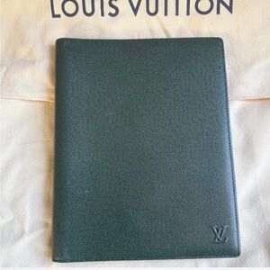 Louis Vuitton Dark Green Leather desk agenda